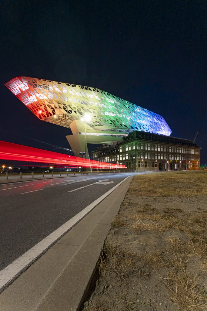 Lightpainting Anvers photo nuit
